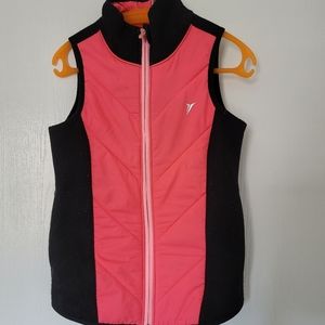 Old Navy Zip Vest Active Girls XS (5T) Sport Pink Black Blocks